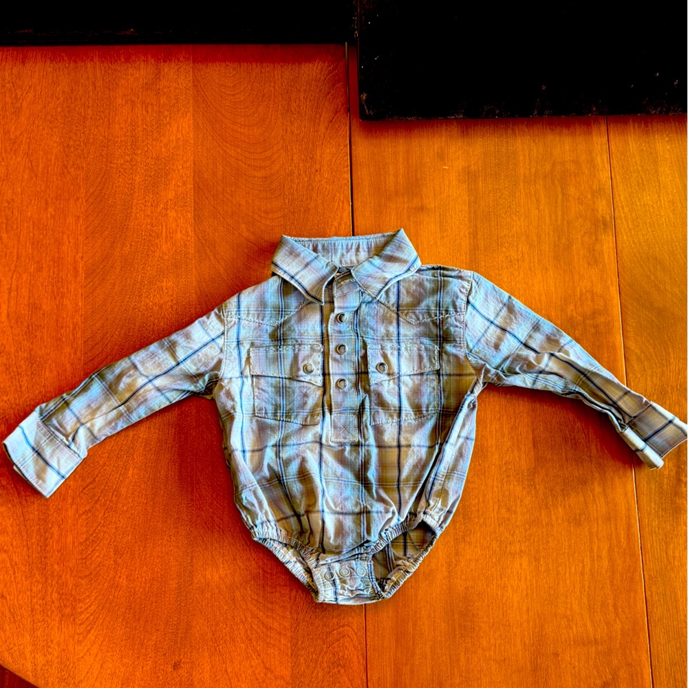 Wrangler Plaid Onesie w/Snaps